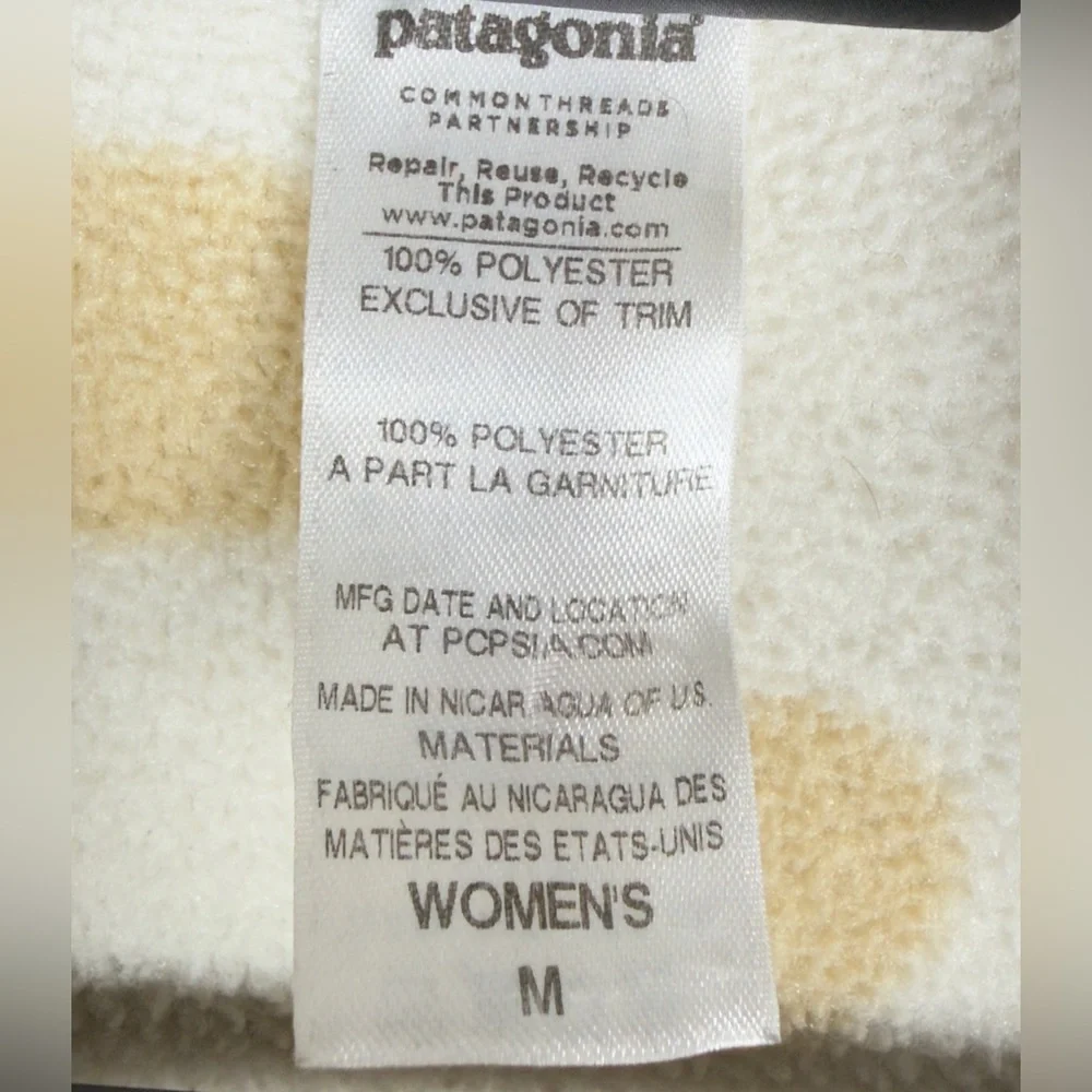 Patagonia Synchilla Cream and Tan Polka Dot Pull Over Sweater - Picture 5 of 10